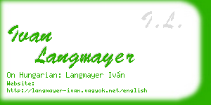 ivan langmayer business card